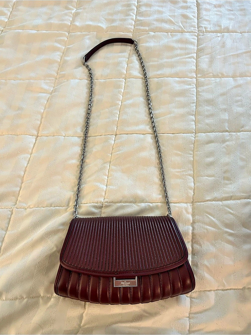 Kate Spade Quilted Shoulder Bag in Burgundy NWT